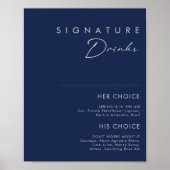 Moderne minimale Drinken voor het blauw-zilveren m Poster (Voorkant)