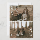 Moderne minimale dubbele foto slaat de datum op kaart (Voorkant)