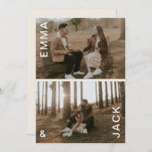 Moderne minimale dubbele foto slaat de datum op kaart (Voorkant / Achterkant)