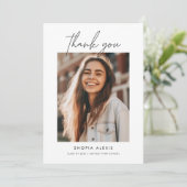 Moderne, minimale dubbelzijdige Afstuderen met twe Bedankkaart (Staand voorkant)