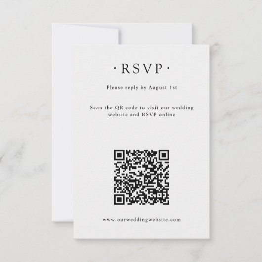 Moderne Minimale Duiven & Script Trouwen Online RSVP Kaartje (Voorkant)