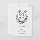 Moderne Minimale Duiven & Script Trouwen Online RSVP Kaartje (Achterkant)