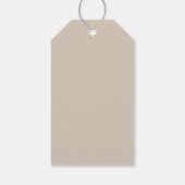 Moderne minimale eenvoudige beige kerst cadeaulabel (Achterkant)