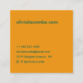 Moderne minimale eenvoudige elegante groen en goud vierkante visitekaartje (Achterkant)