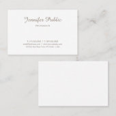 Moderne, minimale, eenvoudige, elegante profession visitekaartje (Voorkant / Achterkant)