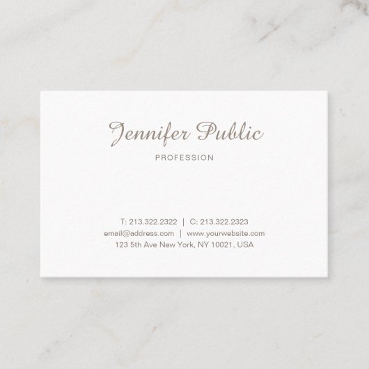 Moderne, minimale, eenvoudige, elegante profession visitekaartje (Voorkant)