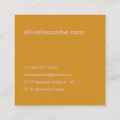 Moderne minimale eenvoudige elegante roze en bruin vierkante visitekaartje (Achterkant)