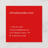 Moderne minimale eenvoudige elegante roze en rood vierkante visitekaartje (Achterkant)