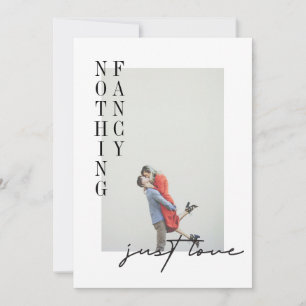 Moderne, minimale eenvoudige foto-elopement Wedden Kaart