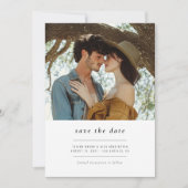 Moderne minimale eenvoudige foto QR-code bruiloft Save The Date (Voorkant)