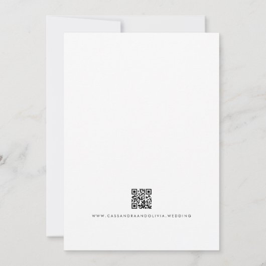 Moderne minimale eenvoudige foto QR-code bruiloft Save The Date (Achterkant)