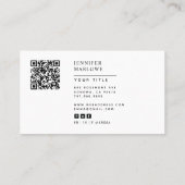 Moderne minimale eenvoudige foto QR-code sociale m Visitekaartje (Achterkant)