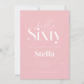 Moderne minimale eenvoudige girly roze 60e verjaar kaart (Achterkant)