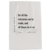 Moderne Minimale Eenvoudige Herinneringen voor Bru Medium Cadeauzakje (Voorkant)