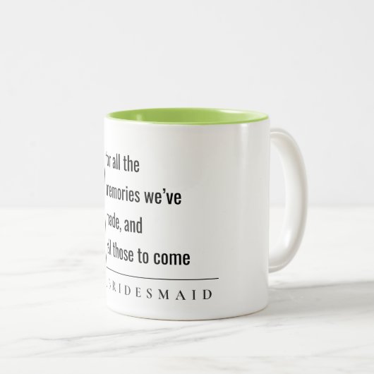 Moderne Minimale Eenvoudige Herinneringen voor Bru Tweekleurige Koffiemok (Voorkant rechts)