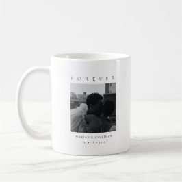 Moderne Minimale Eenvoudige Huwelijksfoto Koffiemok