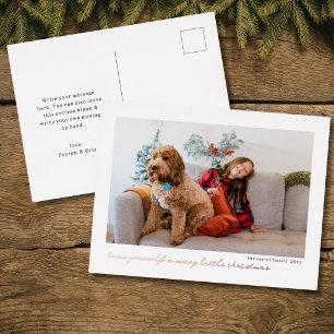 moderne minimale eenvoudige Kerst folie foto Feestdagen Briefkaart