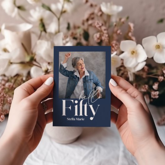 Moderne minimale eenvoudige marine blauw 50ste ver kaart