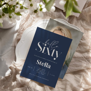 Moderne minimale eenvoudige marine blauw 60e verja kaart