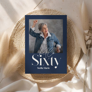 Moderne minimale eenvoudige marine blauw 60e verja kaart