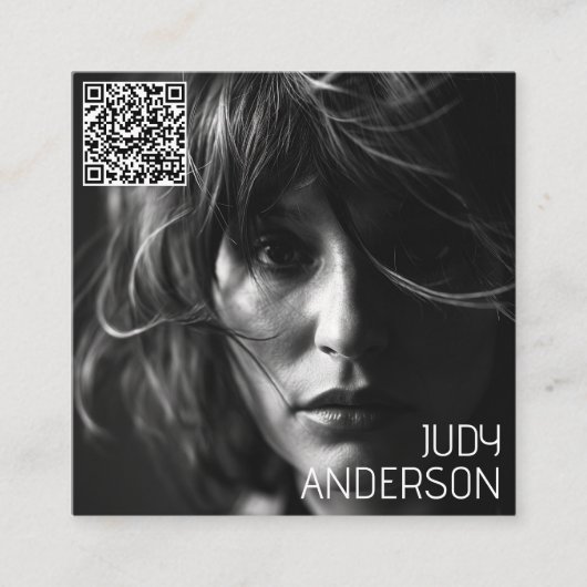 Moderne, minimale, eenvoudige professionele foto vierkante visitekaartje (Voorkant)