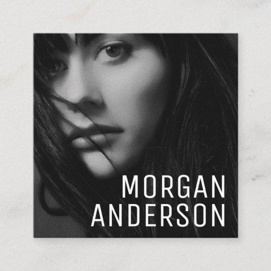 Moderne, minimale, eenvoudige professionele foto vierkante visitekaartje (Voorkant)