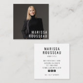 Moderne, minimale, eenvoudige professionele foto vierkante visitekaartje (Voorkant / Achterkant)