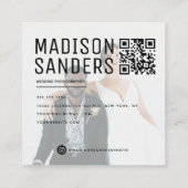 Moderne, minimale, eenvoudige professionele foto vierkante visitekaartje (Achterkant)