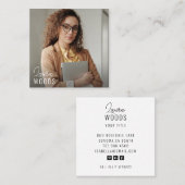 Moderne, minimale, eenvoudige professionele foto vierkante visitekaartje (Voorkant / Achterkant)
