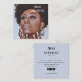 Moderne, minimale, eenvoudige professionele foto vierkante visitekaartje (Voorkant / Achterkant)