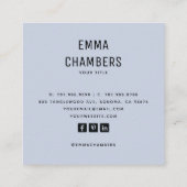 Moderne, minimale, eenvoudige professionele foto vierkante visitekaartje (Achterkant)