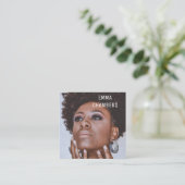 Moderne, minimale, eenvoudige professionele foto vierkante visitekaartje (Staand voorkant)