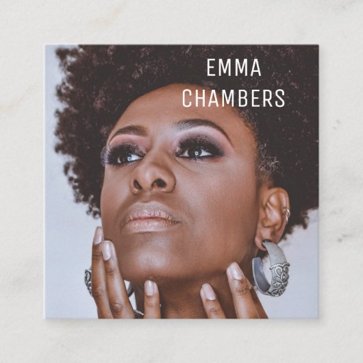 Moderne, minimale, eenvoudige professionele foto vierkante visitekaartje (Voorkant)