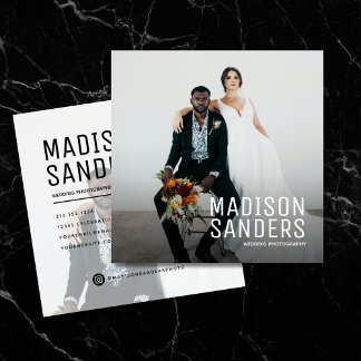 Moderne, minimale, eenvoudige professionele foto vierkante visitekaartje