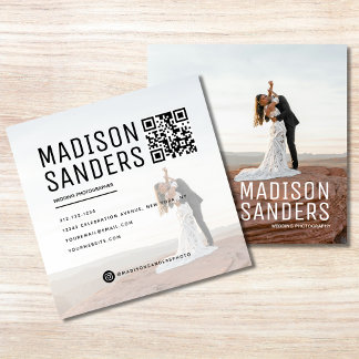 Moderne, minimale, eenvoudige professionele foto vierkante visitekaartje