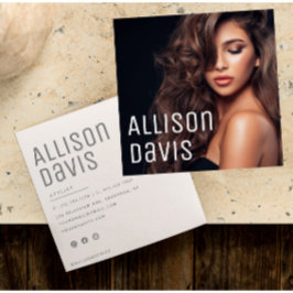 Moderne, minimale, eenvoudige professionele foto vierkante visitekaartje