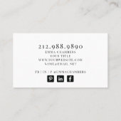 Moderne, minimale, eenvoudige professionele foto visitekaartje (Achterkant)