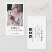 Moderne, minimale, eenvoudige professionele foto visitekaartje (Voorkant / Achterkant)