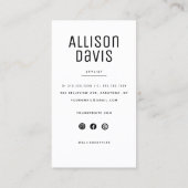 Moderne, minimale, eenvoudige professionele foto visitekaartje (Achterkant)