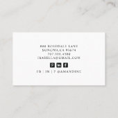 Moderne, minimale, eenvoudige professionele foto visitekaartje (Achterkant)