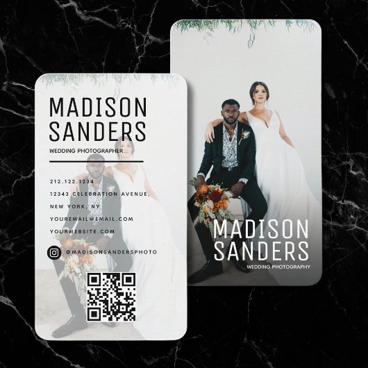 Moderne, minimale, eenvoudige professionele foto visitekaartje