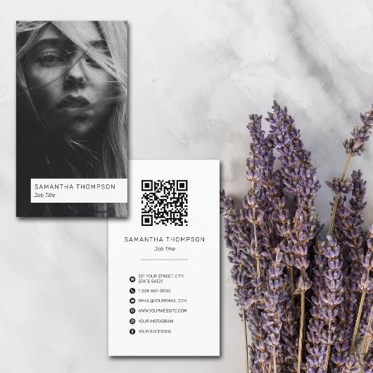 Moderne, minimale, eenvoudige professionele foto visitekaartje