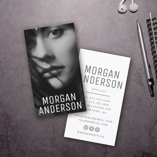 Moderne, minimale, eenvoudige professionele foto visitekaartje