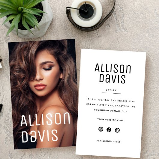 Moderne, minimale, eenvoudige professionele foto visitekaartje