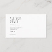 Moderne, minimale, eenvoudige professionele foto visitekaartje (Achterkant)