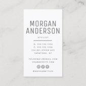 Moderne, minimale, eenvoudige professionele foto visitekaartje (Achterkant)