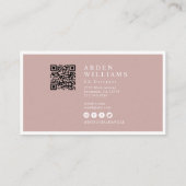 Moderne Minimale Eenvoudige Professionele QR-code  Visitekaartje (Achterkant)