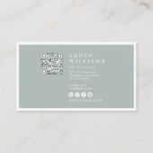 Moderne Minimale Eenvoudige Professionele QR-code Visitekaartje (Achterkant)