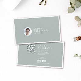 Moderne Minimale Eenvoudige Professionele QR-code  Visitekaartje