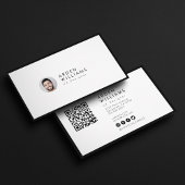 Moderne Minimale Eenvoudige Professionele QR-code  Visitekaartje